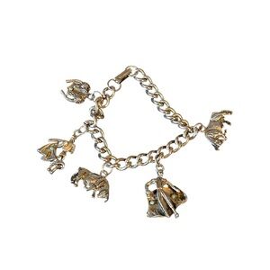 Silver Charm Bracelet with Unique Charms